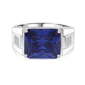 Lustro Stella Blauer Zirkonia Ring 925 Silber rhodiniert (Größe 19.00)