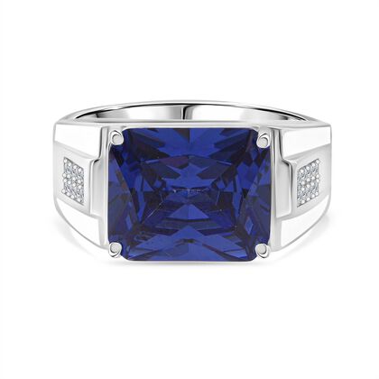 Lustro Stella Blauer Zirkonia Ring 925 Silber rhodiniert (Gr&ouml;&szlig;e 19.00)
