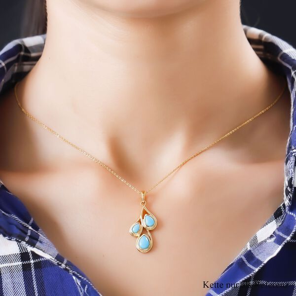 Amerikanischer, natürlicher Sleeping Beauty Türkis-Anhänger in Silber 1,25 ct. image number 2