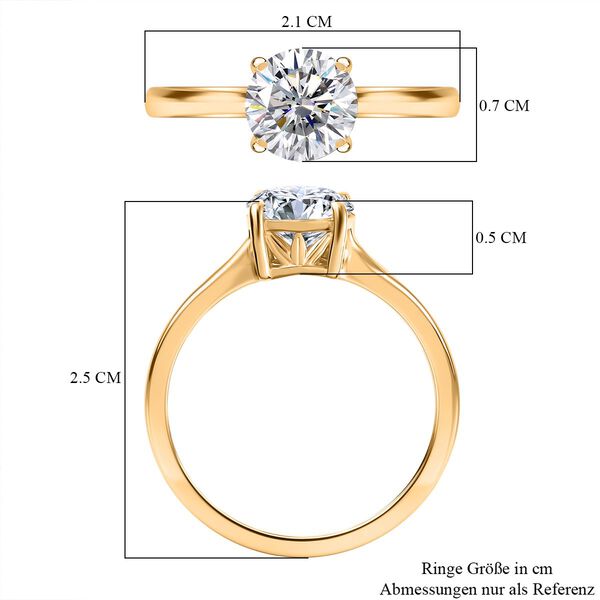 Moissanit Ring, 925 Silber vergoldet - 1,18 ct. image number 8
