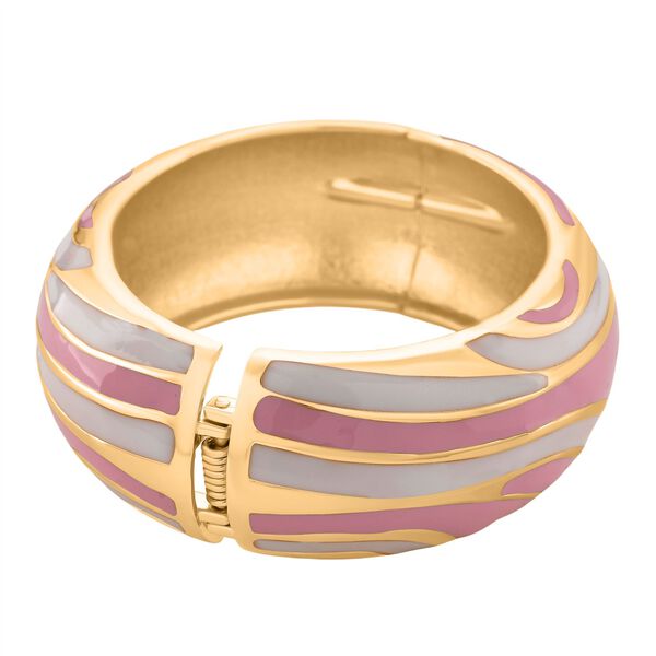 Emaille-Armreif im Wellen-Design, ca. 18 cm, Rosa image number 5