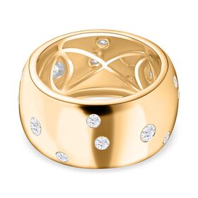 Moissanit Ring 925 Silber 750 Gelbgold Vermeil (Größe 17.00)