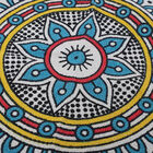 Handgewebter Teppich aus 100% Baumwolle, 150 cm Durchmesser, Mandala Rot image number 3