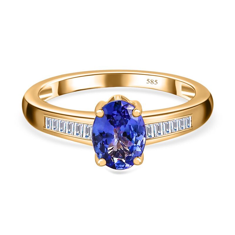 AAA Tansanit und Diamant Ring - 1,54 ct. image number 0