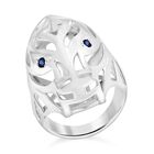 Royal Bali - Blauer Saphir Ring 925 Silber (Größe 18.00)