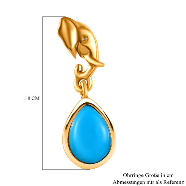 AA amerikanische, nat&uuml;rliche Sleeping Beauty T&uuml;rkis-Ohrh&auml;nger - 1,44 ct. image number 6