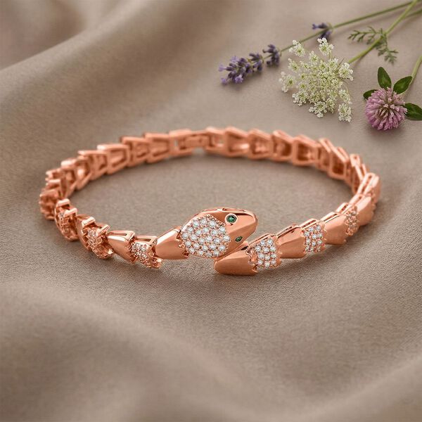 Wei&szlig;er Zirkonia Armband ca. 19 cm Nickelfreies Messing image number 1