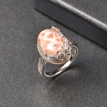 D&rsquo;joy AA Natrolith, Nat&uuml;rlicher Champagner Zirkon Ring 925 Silber (Gr&ouml;&szlig;e 18.00) ca. 7,17 ct