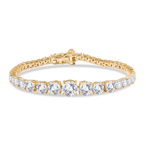 D’joy Moissanit Armband ca. 19 cm 925 Silber 750 Gelbgold Vermeil ca. 13,58 ct. image number 0