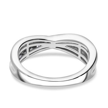 LUXURIANT SI-GH Labor Diamant Ring, 925 Silber platiniert - 0,50 ct.