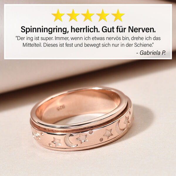 Mystischer Anti-Stress-Spinning-Ring, rosévergoldetes Silber image number 1