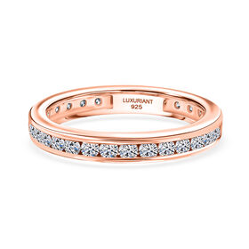 LUXURIANT DIAMOND - Lab Grown Diamant VS-EF SGL zertifiziert Ring 925 Silber 750 Ros&eacute;gold Vermeil (Gr&ouml;&szlig;e 17.00) ca. 1.00 ct