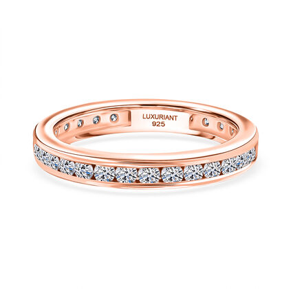 LUXURIANT DIAMOND - Lab Grown Diamant VS-EF SGL zertifiziert Ring 925 Silber 750 Ros&eacute;gold Vermeil (Gr&ouml;&szlig;e 18.00) ca. 1.00 ct