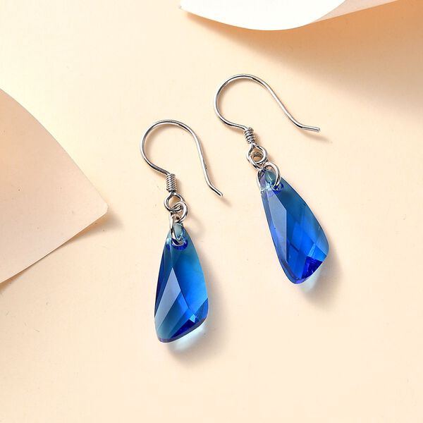 J Francis gefertigt mit SWAROVSKI- Capri blaue Swarovski Kristall Ohrringe image number 2