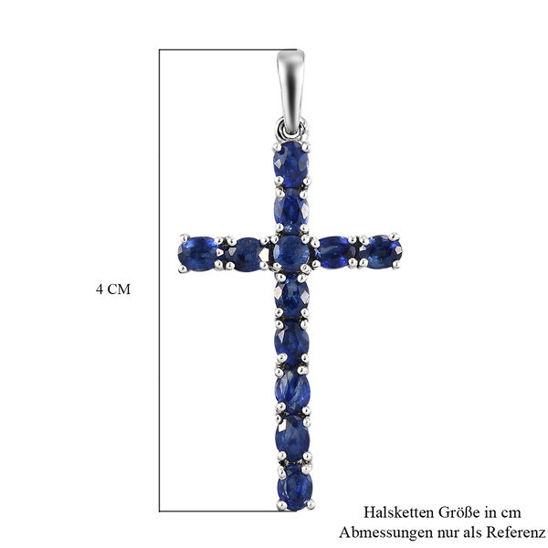 Masoala Saphir Kreuz-Anh&auml;nger, (Fissure gef&uuml;llt), 925 Silber platiniert ca. 3,00 ct image number 6