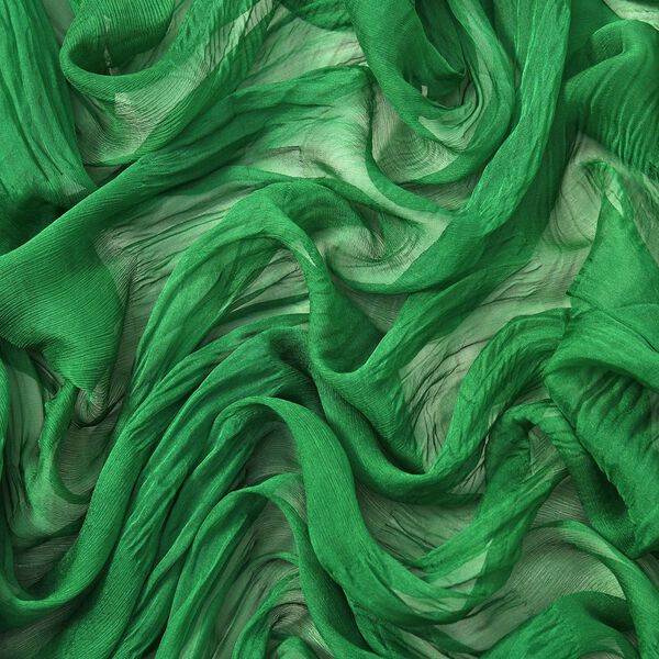 LA MAREY – 100% Maulbeer-Seidenschal Chiffon, 60x170cm, grün image number 10