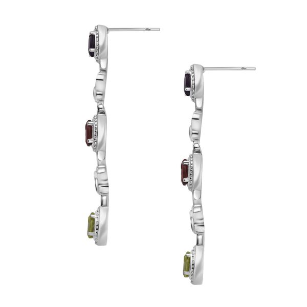 Rote Granat, Peridot und afrikanische Amethyst Ohrringe - 2,92 ct. image number 4