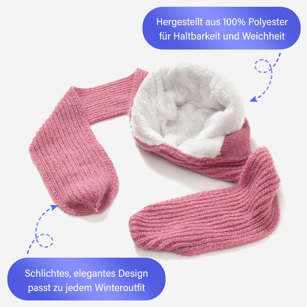 2-in-1 M&uuml;tzen- und Schalset,Winddicht und W&auml;rmend, Rosa image number 3