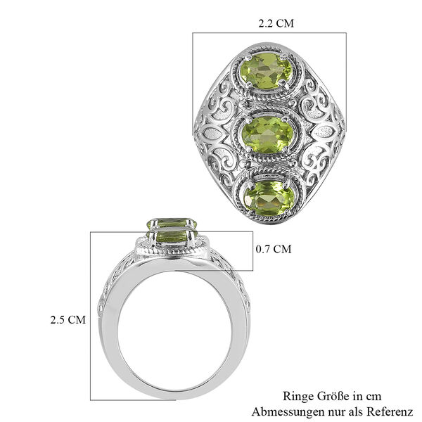 Nat&uuml;rlicher Peridot Ring Edelstahl  ca. 2,39 ct image number 6