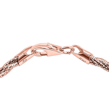 Geflochtenes Omega-Armband in 925 Silber ros&eacute;vergoldet, 19 cm
