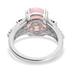 Rosa Opal, Rhodolith-Granat und Zirkon Ring 925 Silber Platin-Überzug image number 5