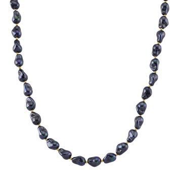 Pfauenfarbene Muschelkernperle 50cm Halskette