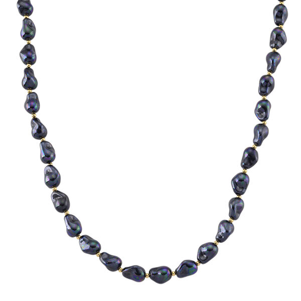 Pfauenfarbene Muschelkernperle 50cm Halskette