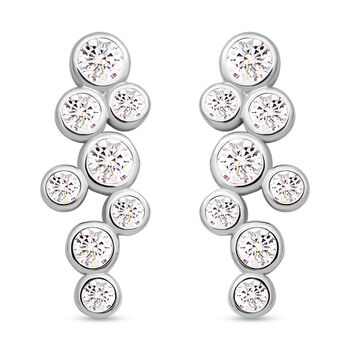 Lustro Stella - Wei&szlig;e Zirkonia-Ohrringe, 925 Silber rhodiniert ca. 0,60 ct