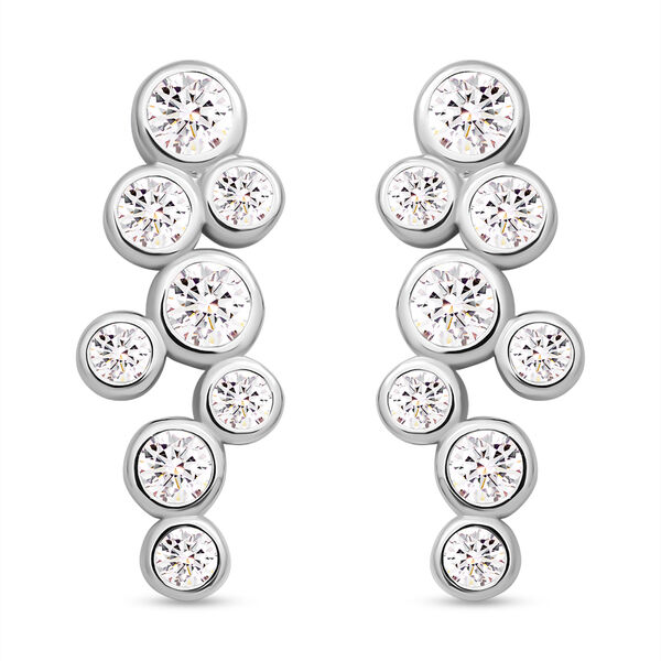 Lustro Stella - Wei&szlig;e Zirkonia-Ohrringe, 925 Silber rhodiniert ca. 0,60 ct