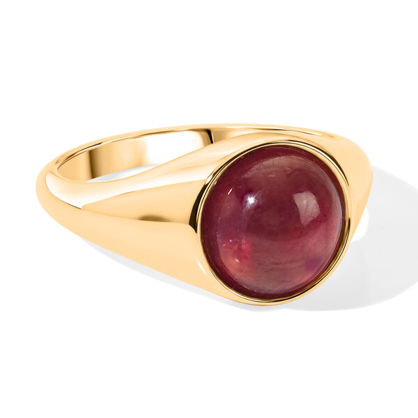 D'Joy AA Afrikanischer Rubin (Fissure gef&uuml;llt) Ring 925 Silber 750 Gelbgold vermeil (Gr&ouml;&szlig;e 18.00) ca. 3,61 ct