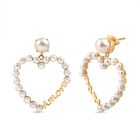 GP Amore Kollektion - Süßwasser Perle Ohrringe 925 Silber 750 Gelbgold Vermeil