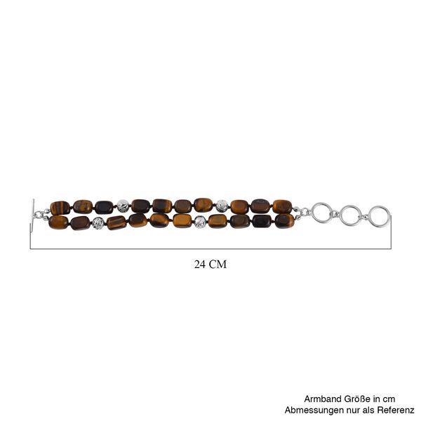 Doppellagiges, gelbes Tigerauge-Armband, 18 cm - 200 ct. image number 5