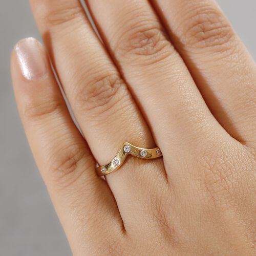 LUXURIANT DIAMOND- SI-GH Labor Diamant Ring, 925 Silber 750 Gelbgold Vermeil - 0,20 ct. image number 3