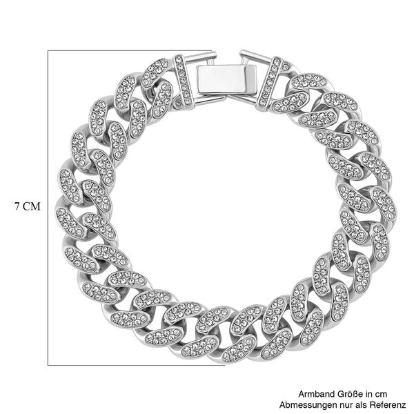 J Francis gefertigt mit SWAROVSKI- Wei&szlig;es Swarovski Kristall Armband in Silberton image number 4