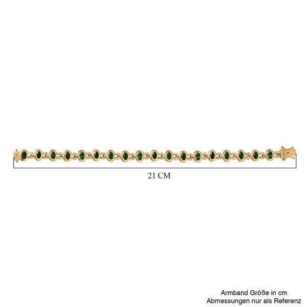 Natürliches Chromdiopsid und Zirkon-Armband image number 5