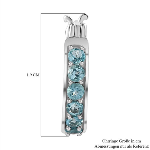 Paraiba-Apatit Ohrringe 925 Silber platiniert ca. 0,95 ct. image number 6
