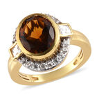 Madeira Citrin und Zirkon Ring 925 Silber vergoldet  ca. 2,93 ct image number 3
