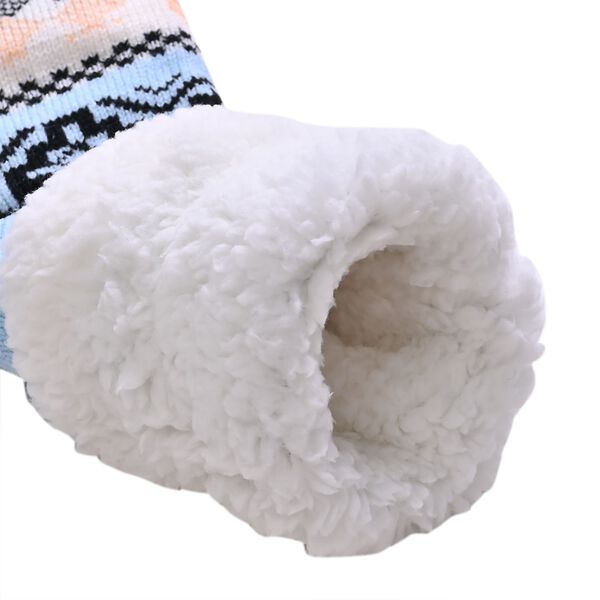 2er-Set rutschfeste Wintersocken mit Sherpa-Futter, (Gr&ouml;&szlig;e 36-41), Apricot und hellblau image number 5