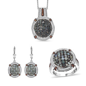 D'Joy AA Alexandrit Kaffee und weißes Zirkon Schmuckset