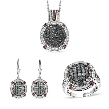 D'Joy AA Alexandrit Kaffee und wei&szlig;es Zirkon Schmuckset