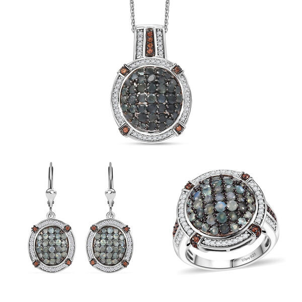 D'Joy AA Alexandrit Kaffee und wei&szlig;es Zirkon Schmuckset