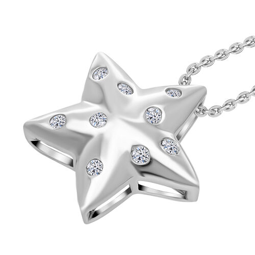 LUXURIANT DIAMOND- SI Labor Diamant Anhänger mit 50cm Kette, 925 Silber platiniert - 0,25 ct. image number 3
