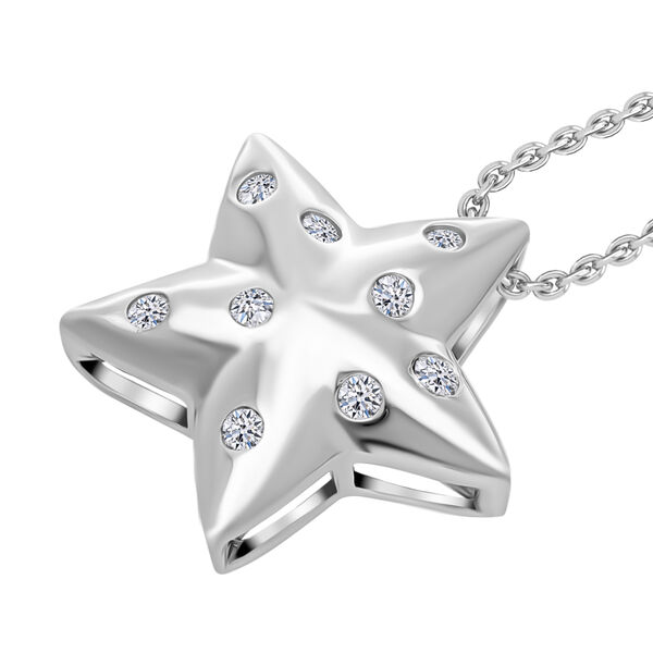 LUXURIANT SI Labor Diamant Anhänger mit 50cm Kette, 925 Silber platiniert - 0,25 ct. image number 3