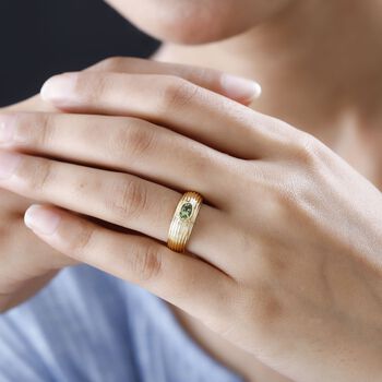 AA Calabar-Turmalin Ring, 925 Silber Gelbgold Vermeil (Gr&ouml;&szlig;e 17.00) ca. 0.45 ct