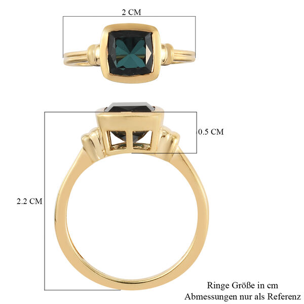 Alexandrit Triplett Quarz Solitär Ring 925 Silber vergoldet image number 7