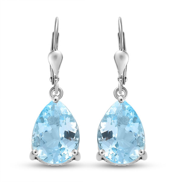 Himmelblaue Topas-Ohrringe, 925 Silber platiniert ca. 12,18 ct image number 0