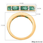 AA Äthiopischer Smaragd und weißer Zirkon-Ring, 925 Silber Gelbgold Vermeil  ca. 1,06 ct image number 6