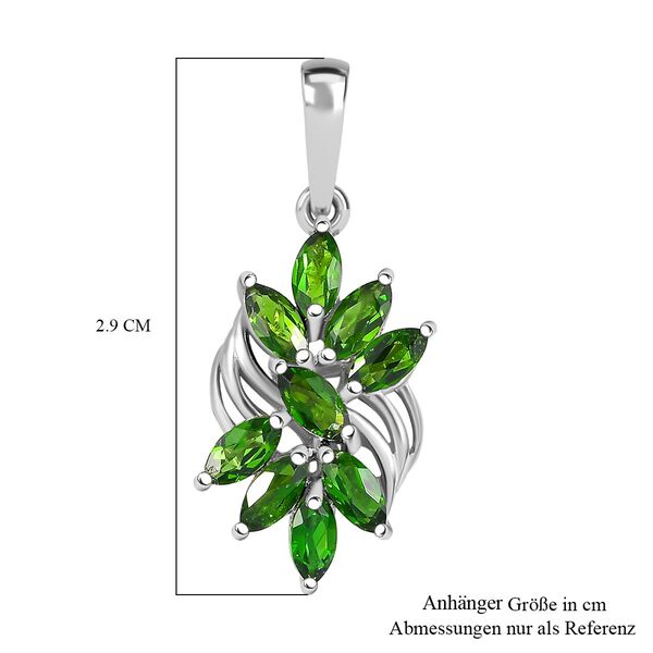 Nat&uuml;rlicher Chromdiopsid Anh&auml;nger 925 Silber rhodiniert ca. 1.51 ct image number 6