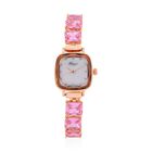 Lila Zirkonia, Kristall Uhren Messing IP Rosa Plattierung