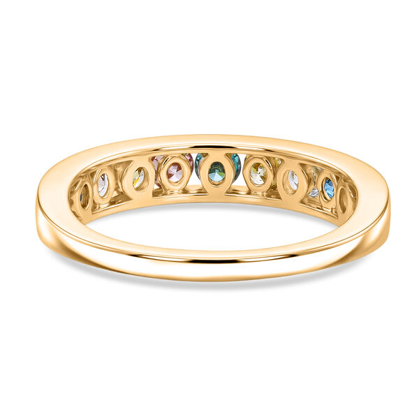 LUXURIANT DIAMOND - SI, Lab Grown Gr&uuml;ner Diamant Ring 925 Silber Rhodiniert und 750 Gelbgold Vermeil (Gr&ouml;&szlig;e 18.00) ca. 1,50 ct image number 4